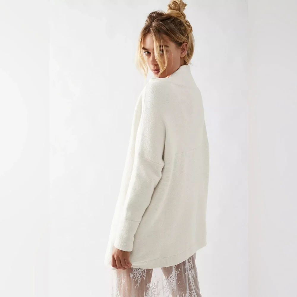 FREE PEOPLE Ottoman Slouchy Sweater Tunic In Ecru
